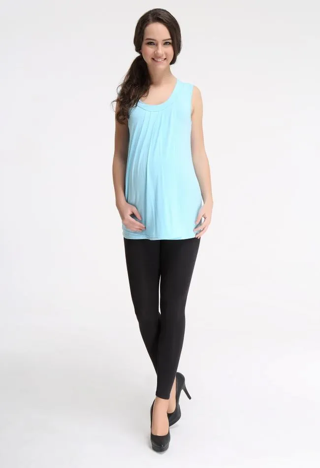 Ada Drape Tunic Top Aqua