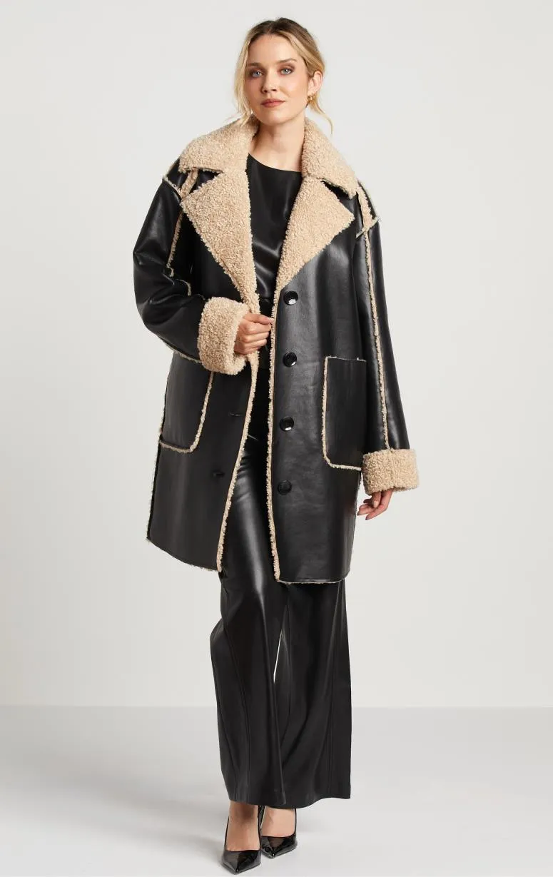 Adroit- Faux Shearling Coat