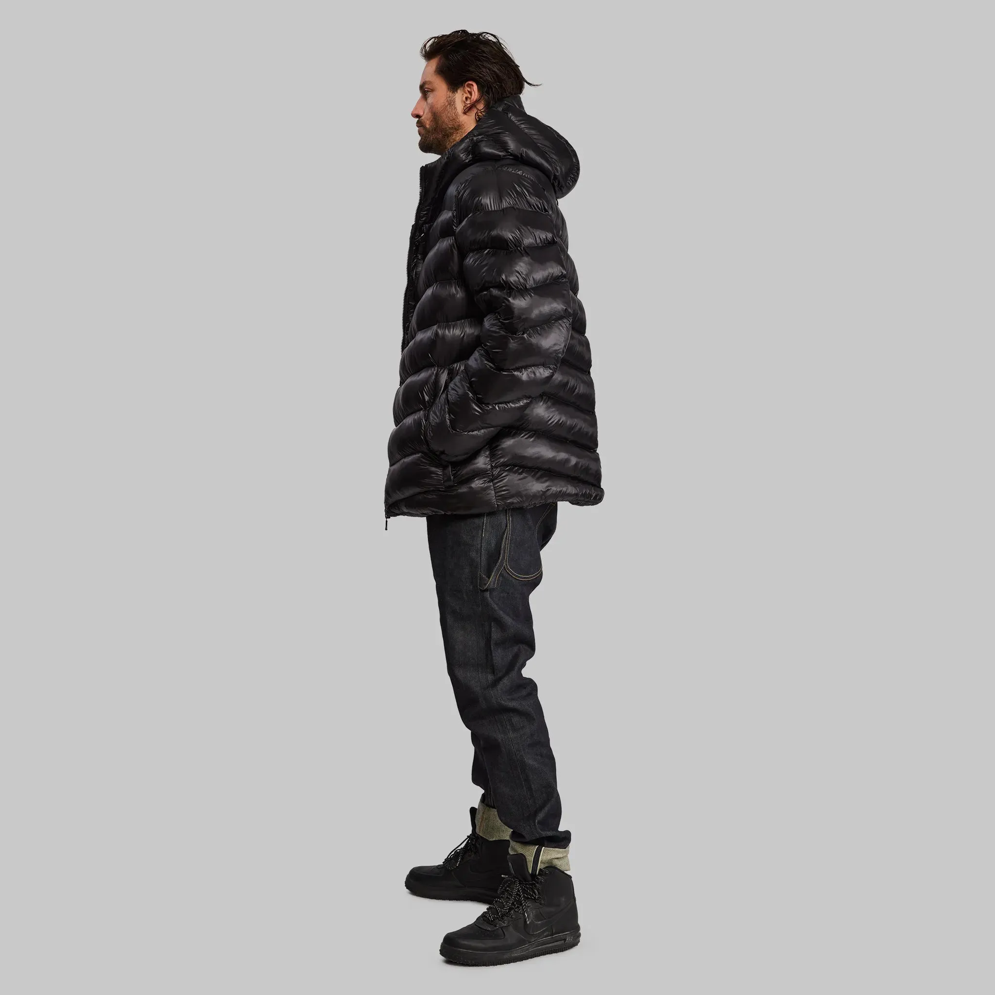 Optimized Title: Sleek Black Aerogel Puffer Jacket