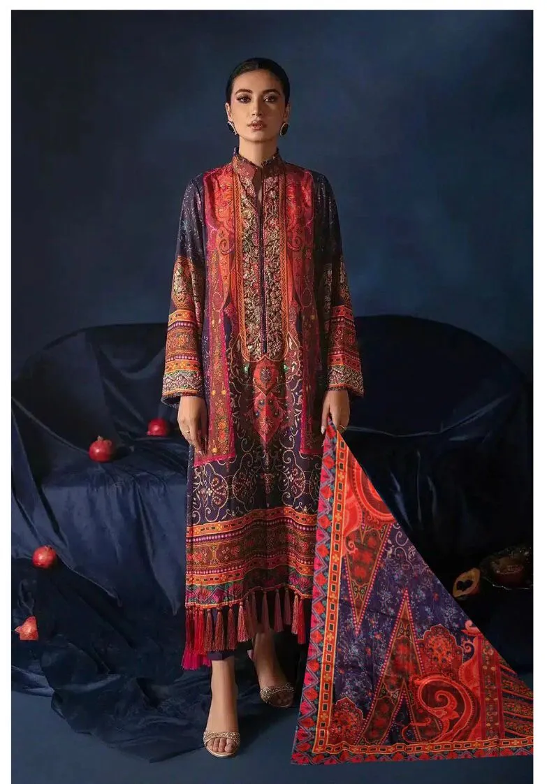 Luxury Ammara Khan Silk Suit - Elegant Designer Womens Formal Attire