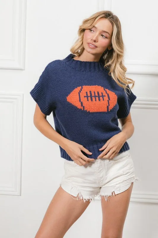 Auburn Football TurtleNeck Short Sleeve Sweater Auburn