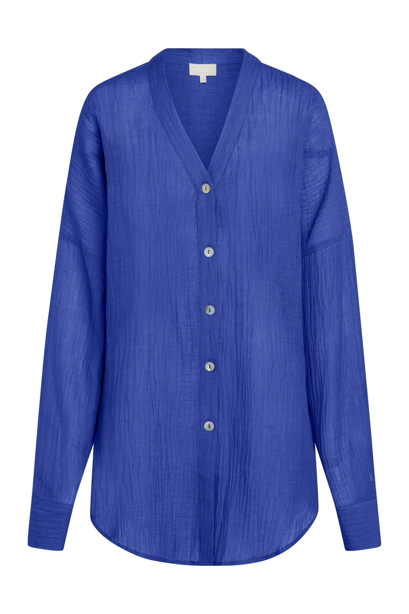 Barcelona Tunic - Cobalt Crinkle Linen