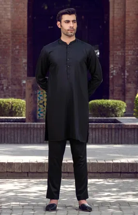 BLACK CLASSIC STITCH DOBBY SUIT