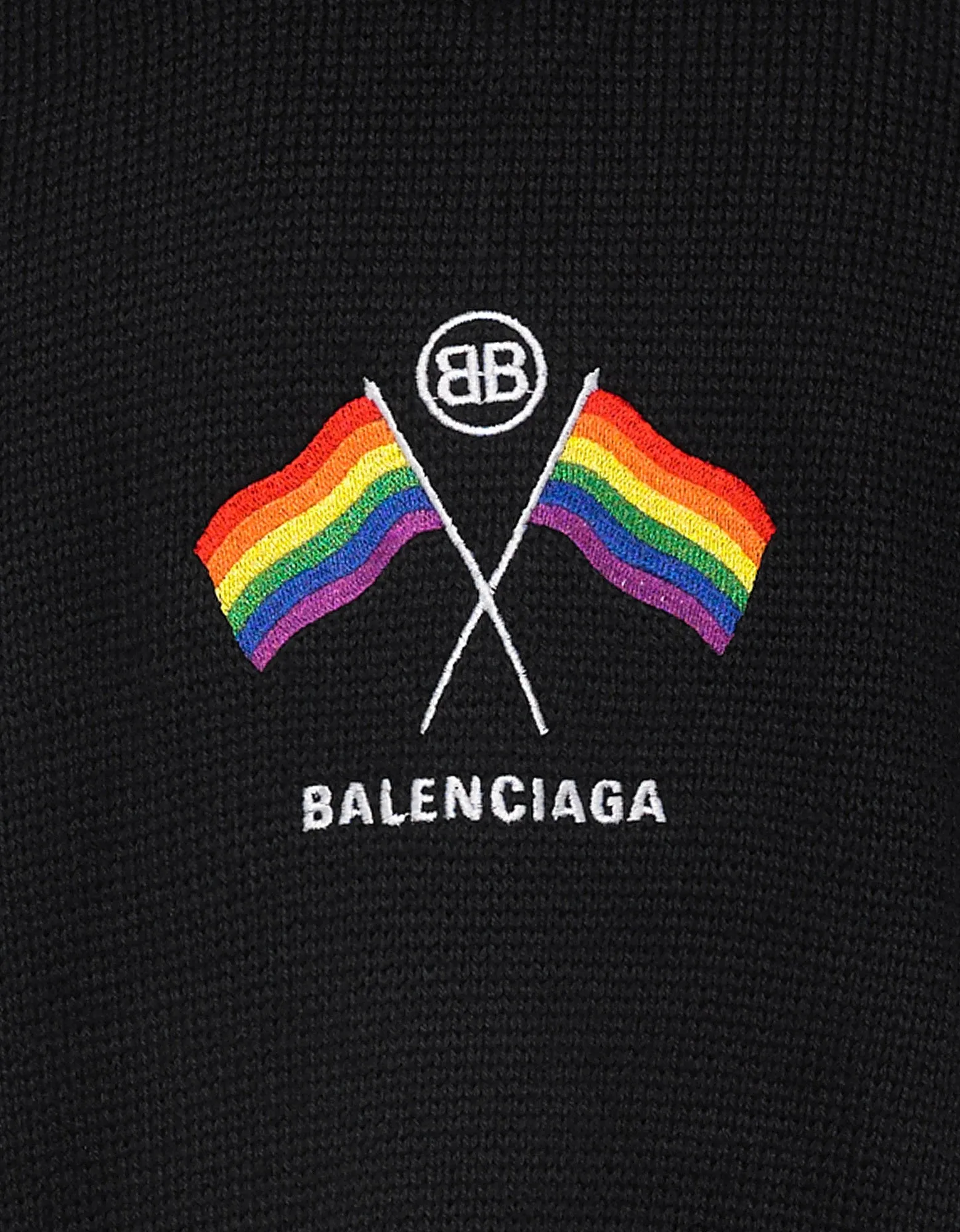 Black LGBTQ Flag Zip Up Turtleneck Sweater -