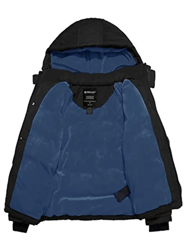 Boys Padded Winter Coat With Removable Hood Windproof Puffer Jacket