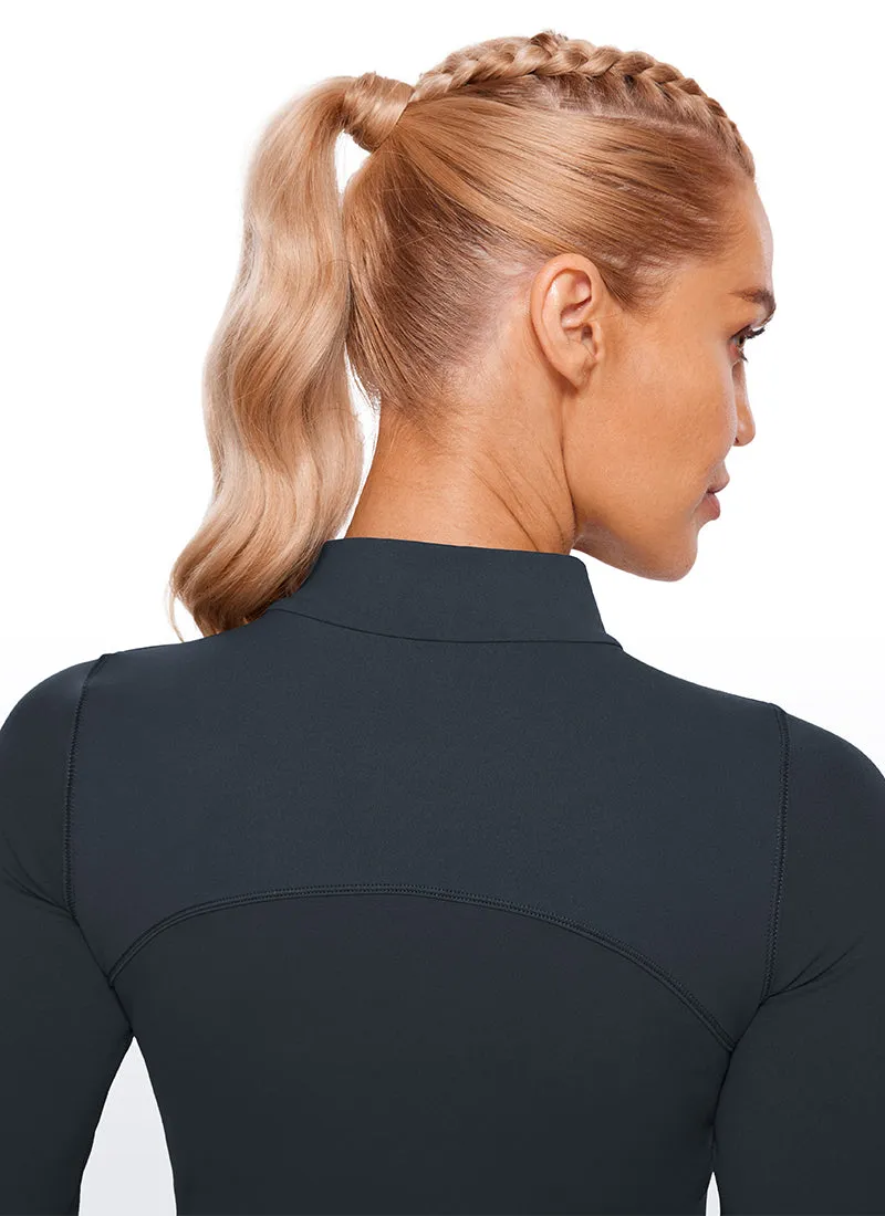 Butterluxe Mock Turtleneck Cropped Long Sleeves