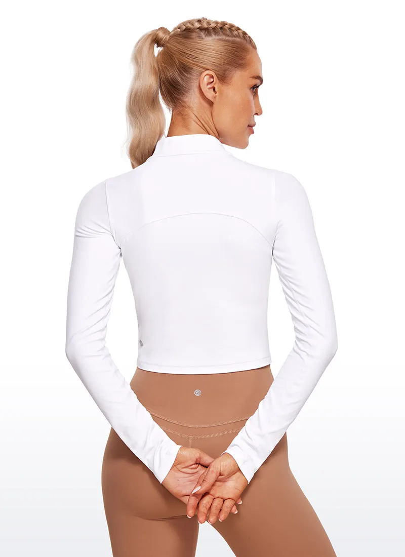 Butterluxe Mock Turtleneck Cropped Long Sleeves