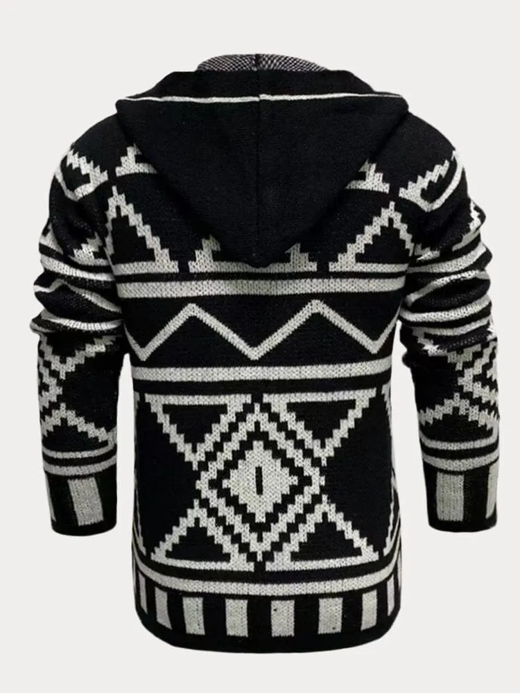 Cardigan Jacquard Knit Sweater Coat