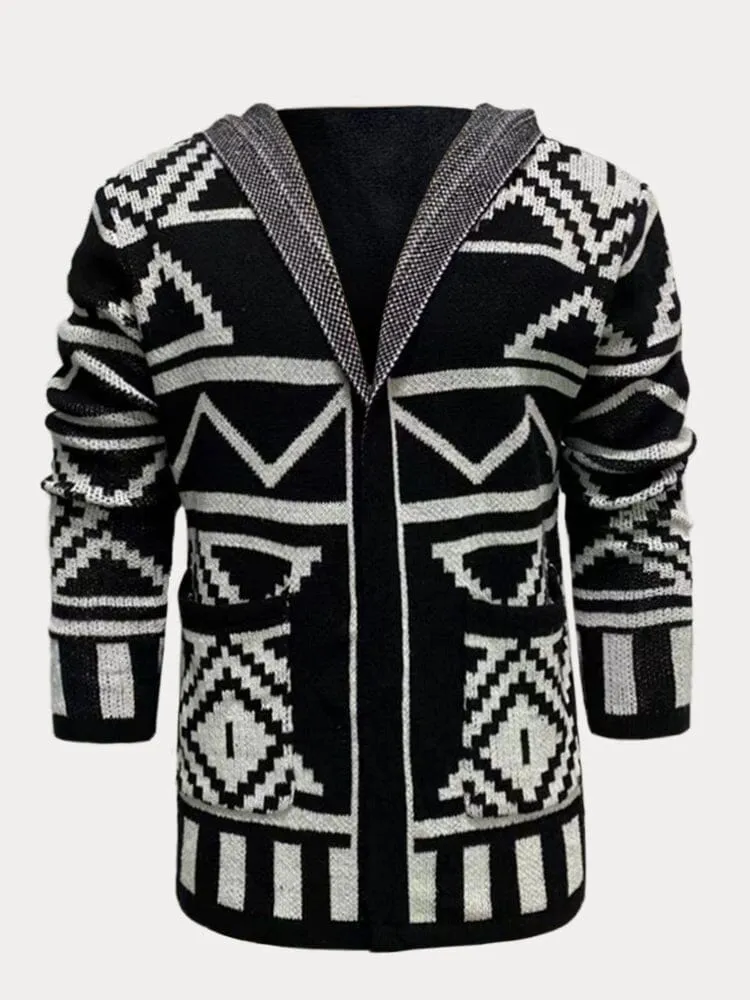 Cardigan Jacquard Knit Sweater Coat