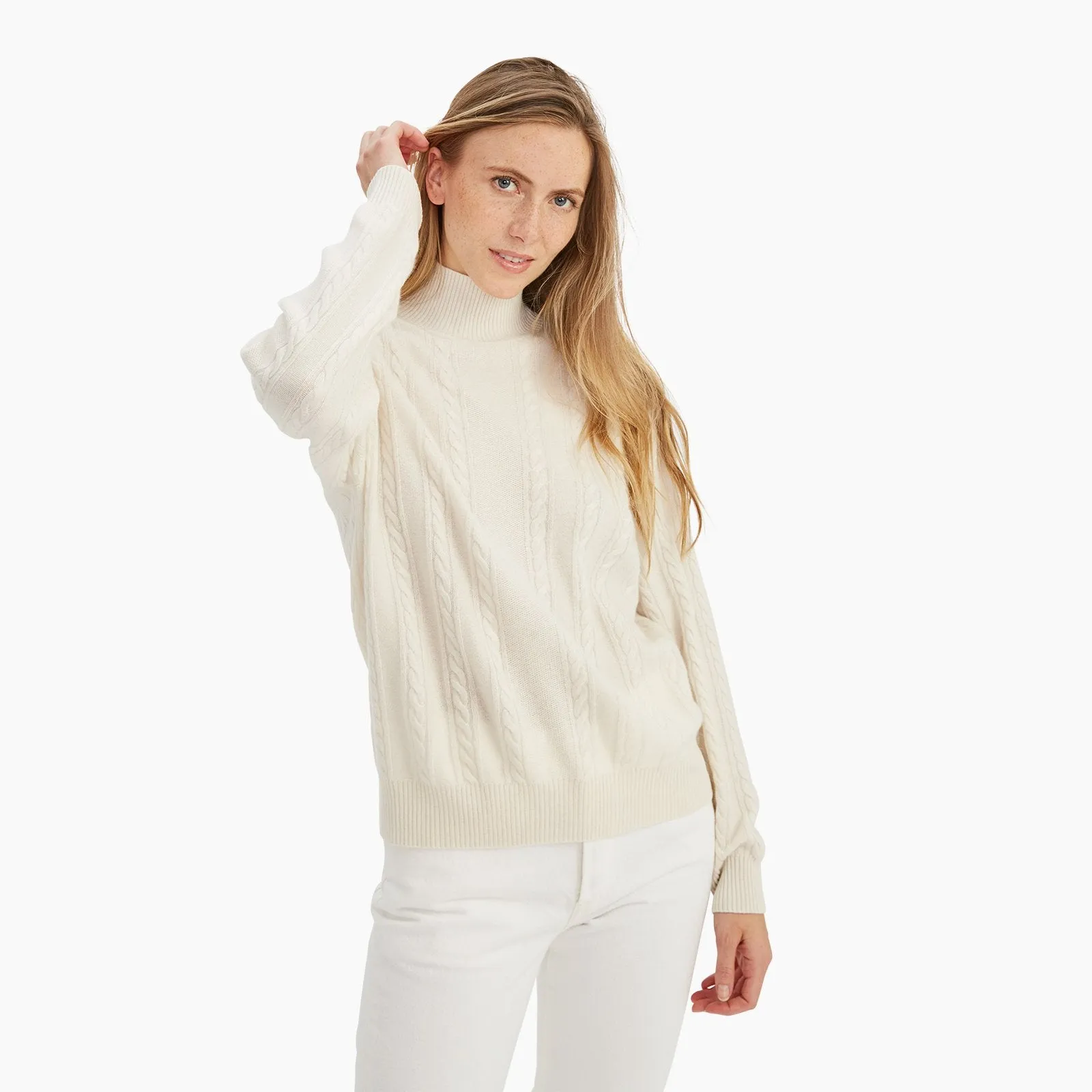 Cashmere Cable Turtleneck