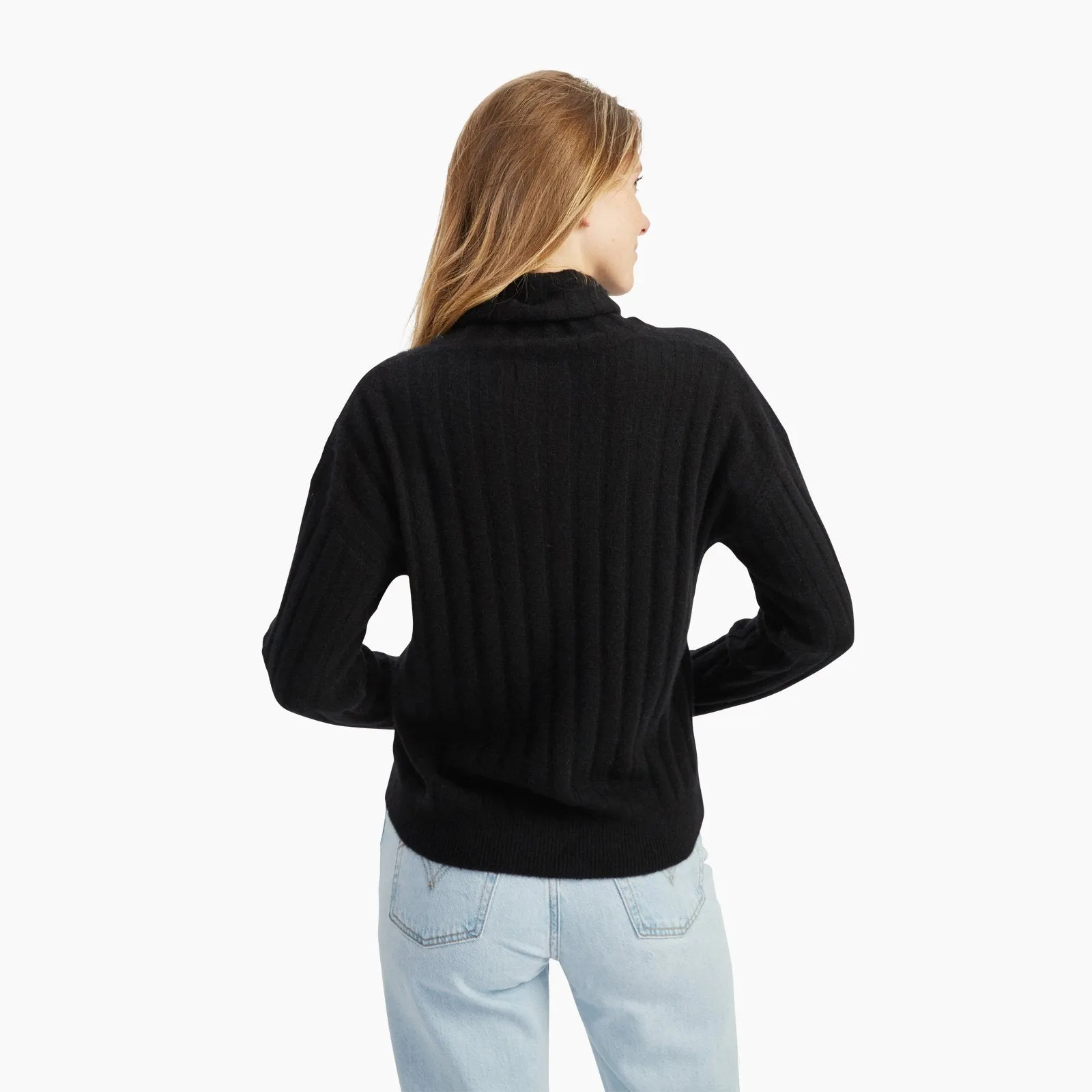 Cashmere Relaxed Ribbed Turtleneck