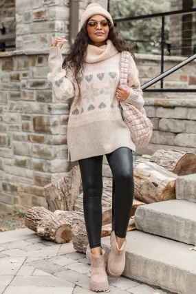 Chalet Girl Cream Fair Isle Turtleneck Sweater