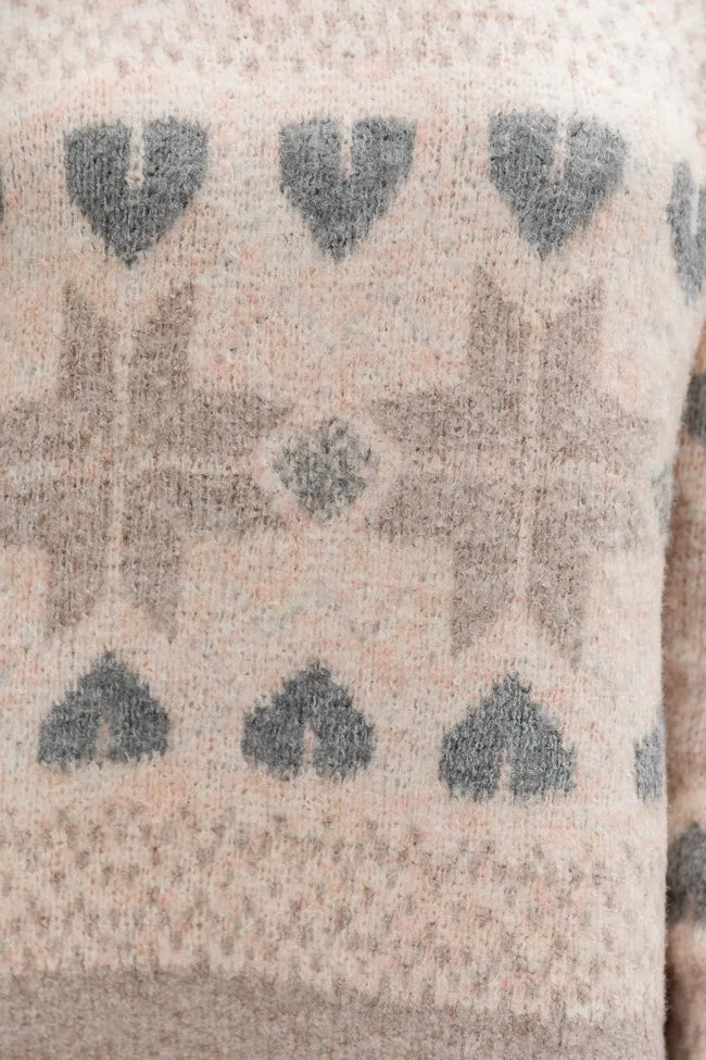 Chalet Girl Cream Fair Isle Turtleneck Sweater