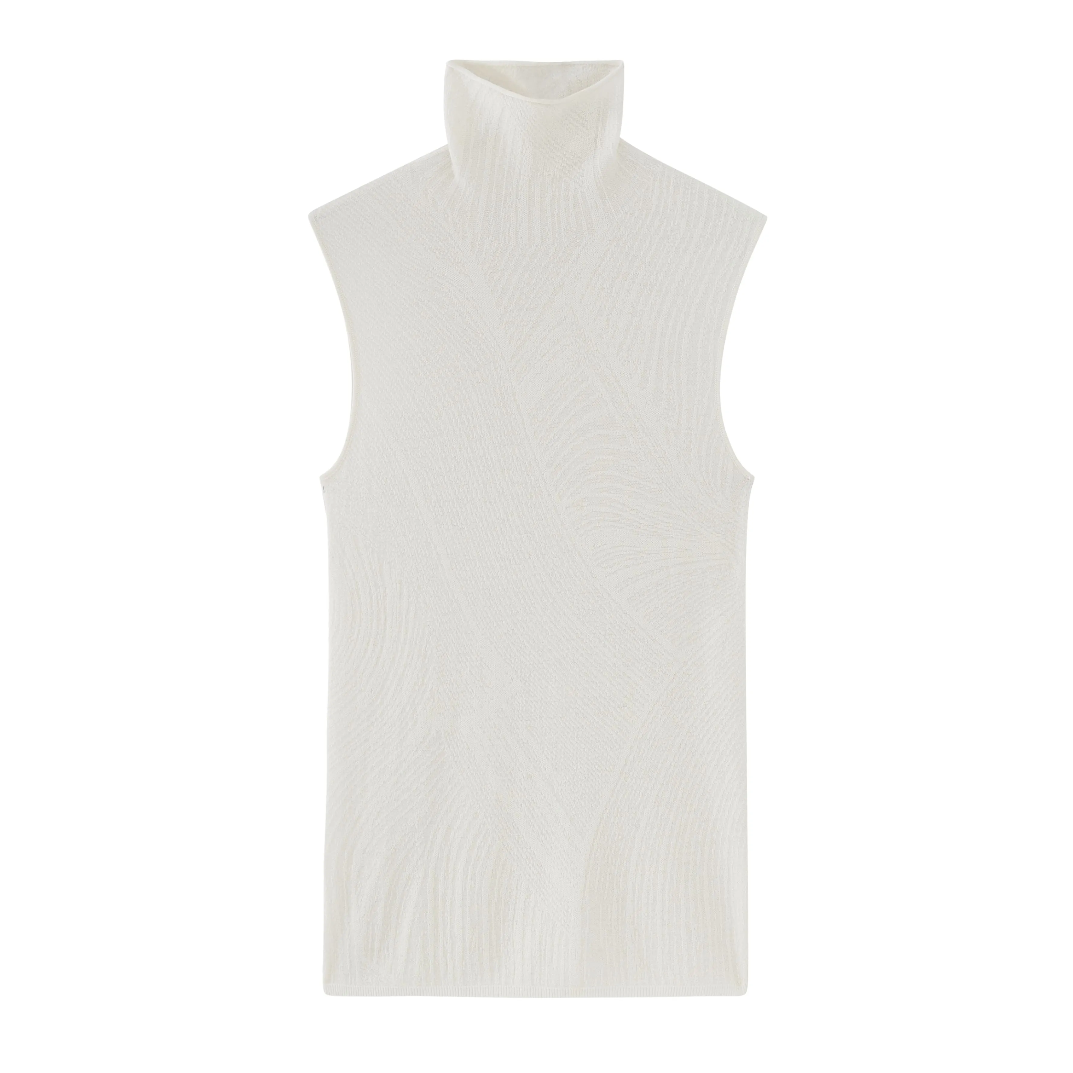 Classic Merino Wool Sleeveless Turtleneck