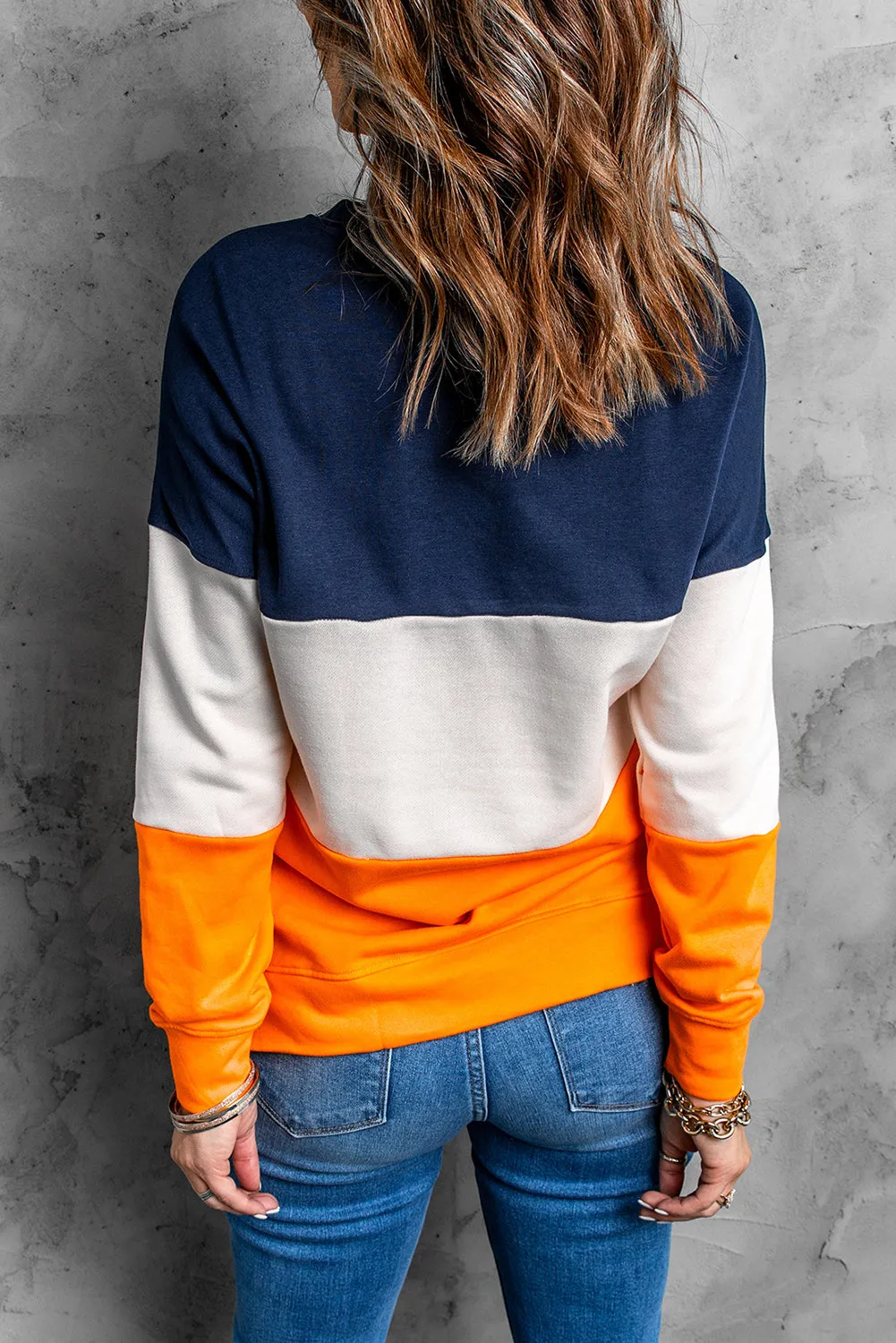 Colorblock Orange Sweatshirt