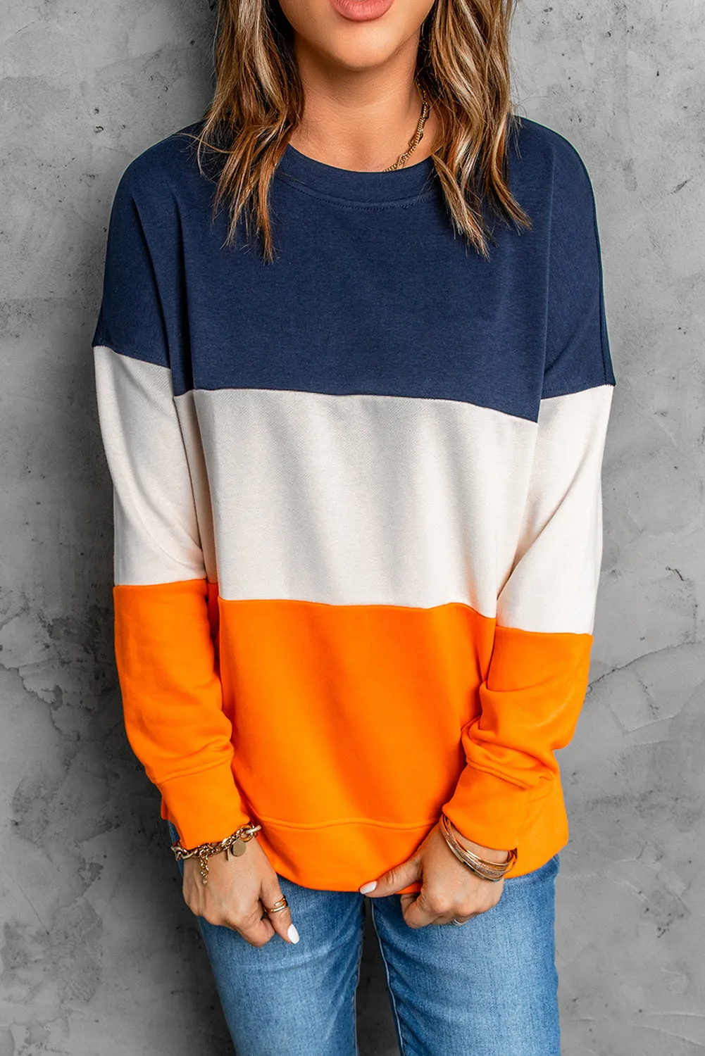 Colorblock Orange Sweatshirt