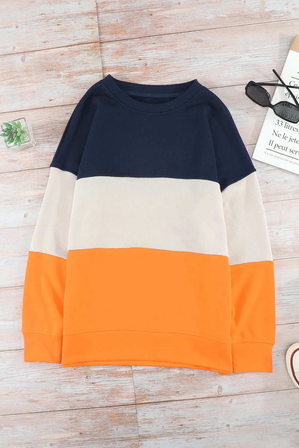 Colorblock Orange Sweatshirt