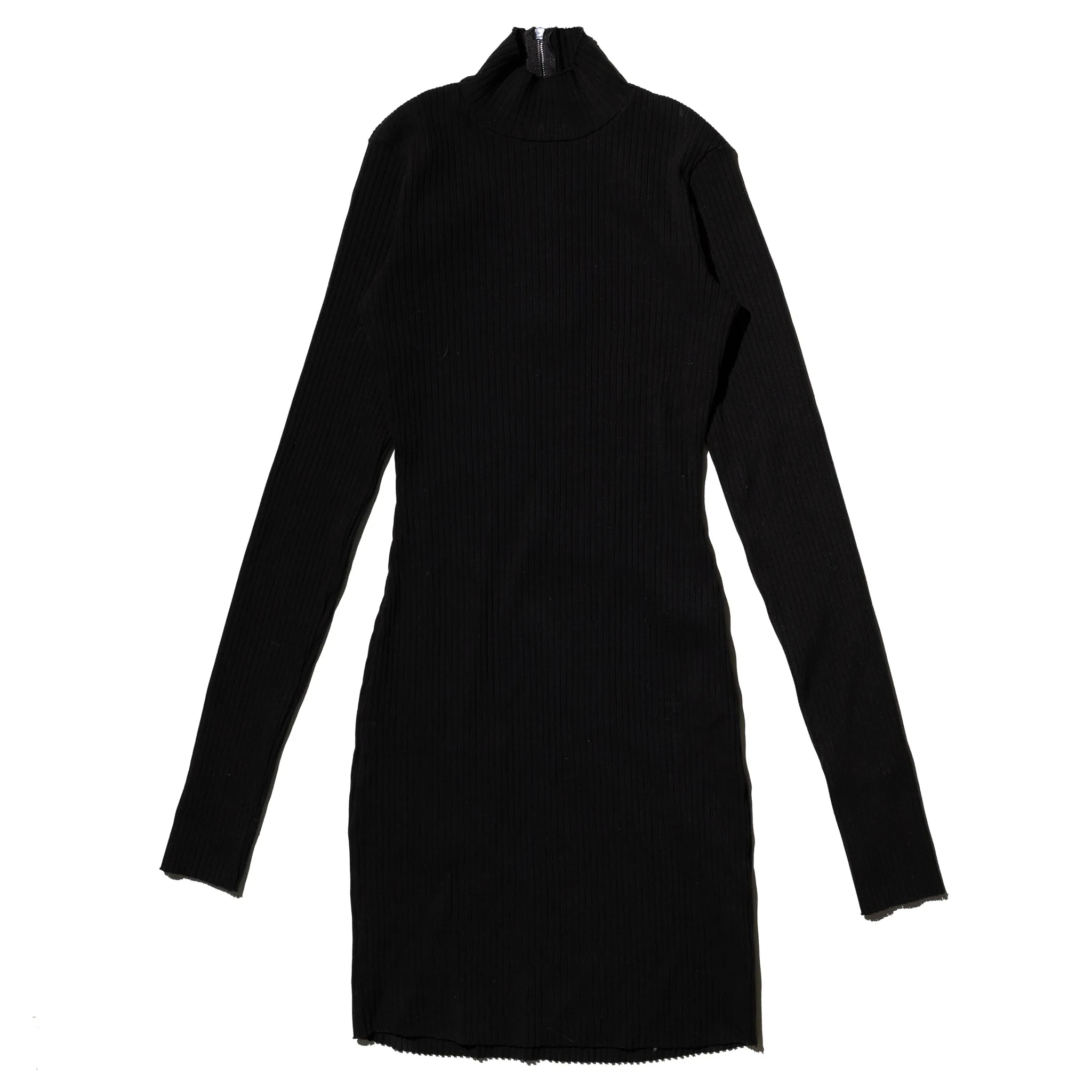 Cotton Citizen Ibiza Turtleneck Mini Dress in Jet Black