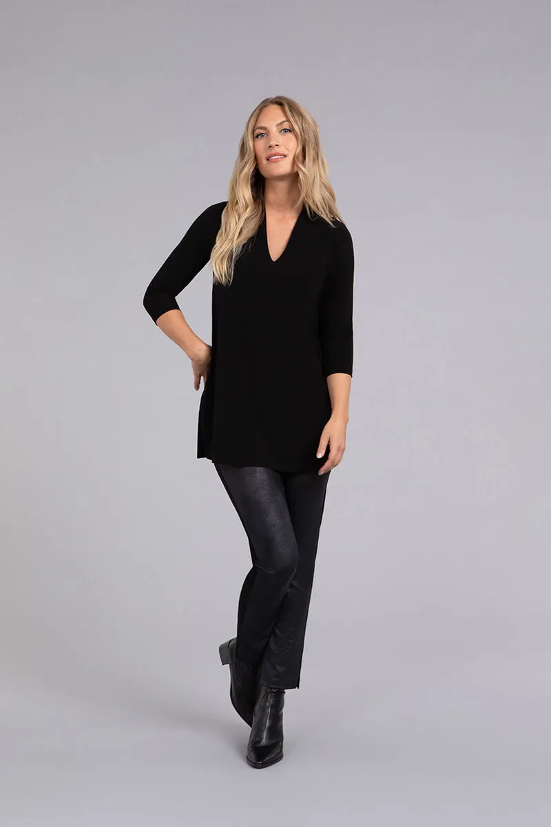 Deep V Tunic | Black