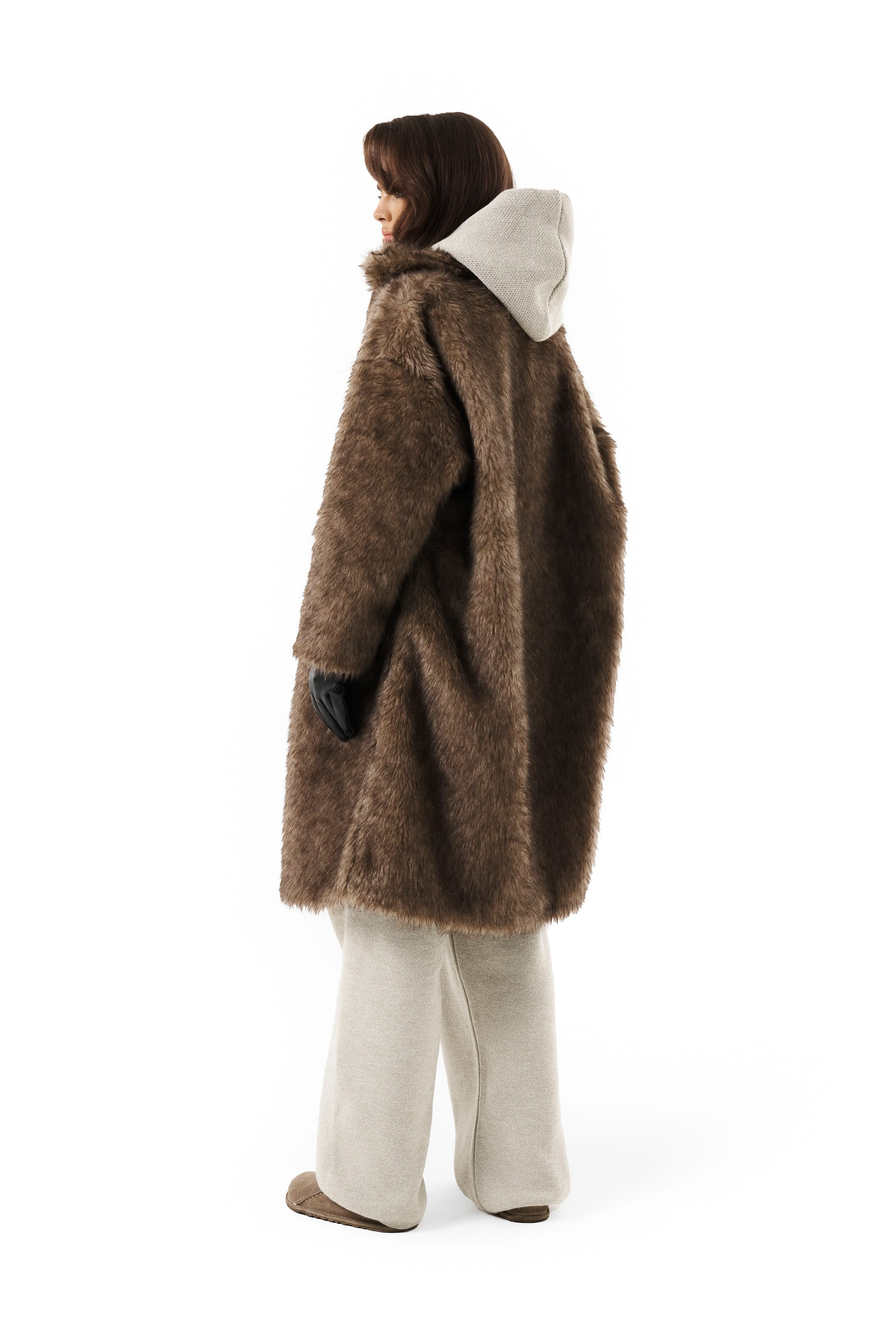 Donnie Faux Fur Longline Coat