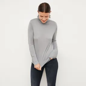 Elizabeth Turtleneck - Silk Jersey :: Pale Gray