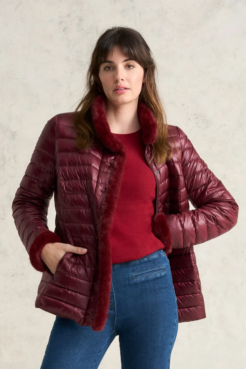 Faux Fur Trim Puffer