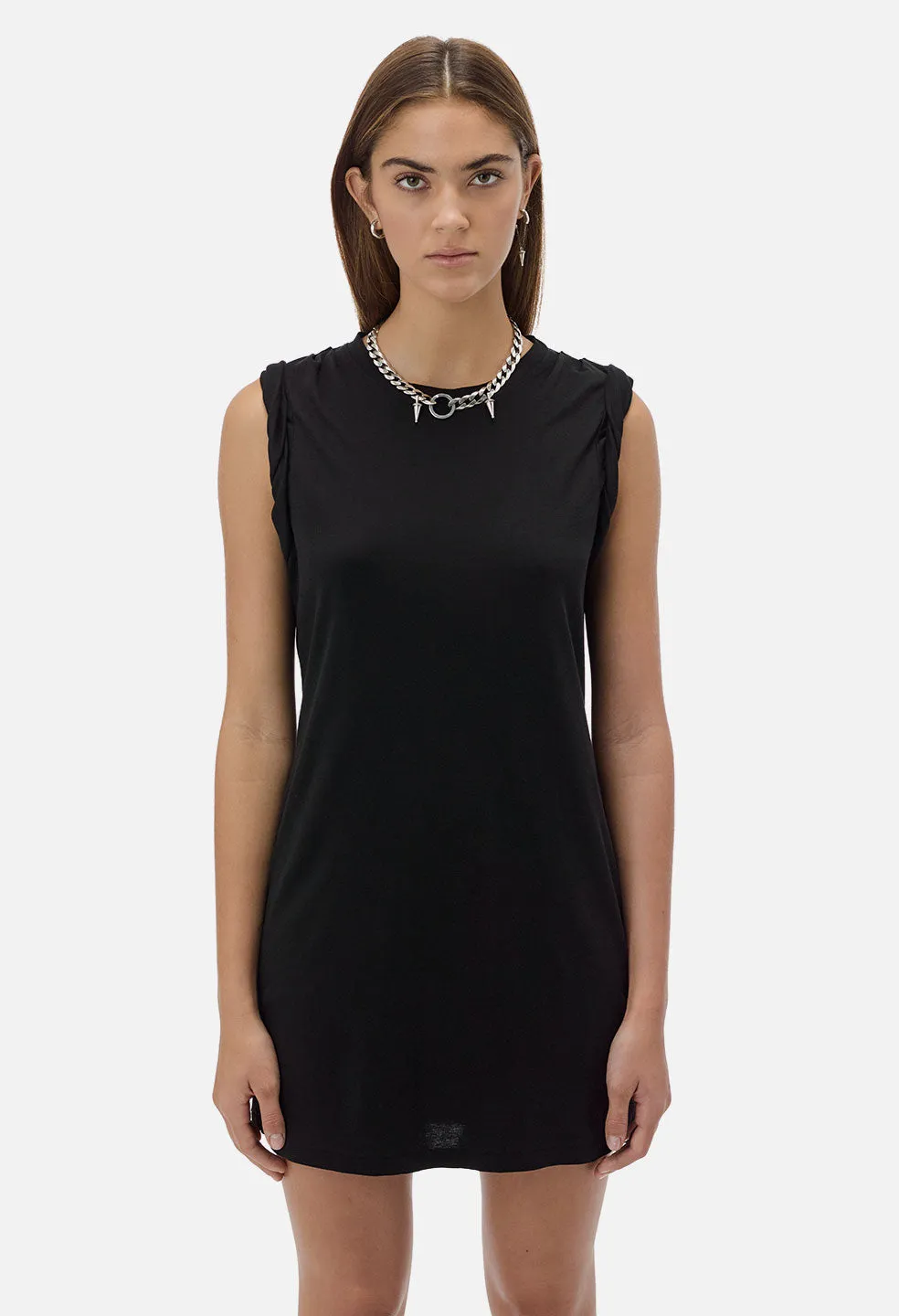 High Twist Cotton Muscle Tunic / Black