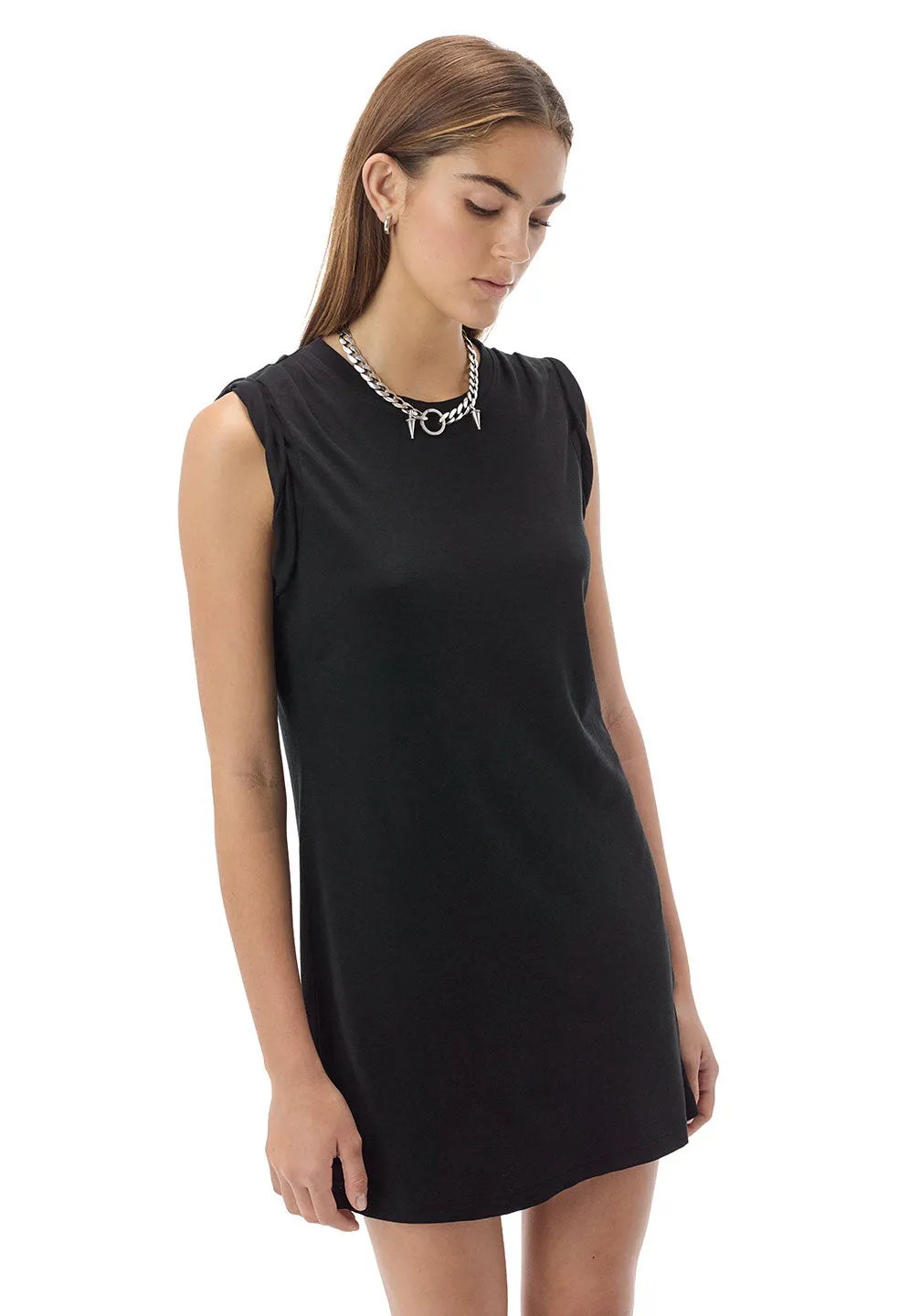 High Twist Cotton Muscle Tunic / Black