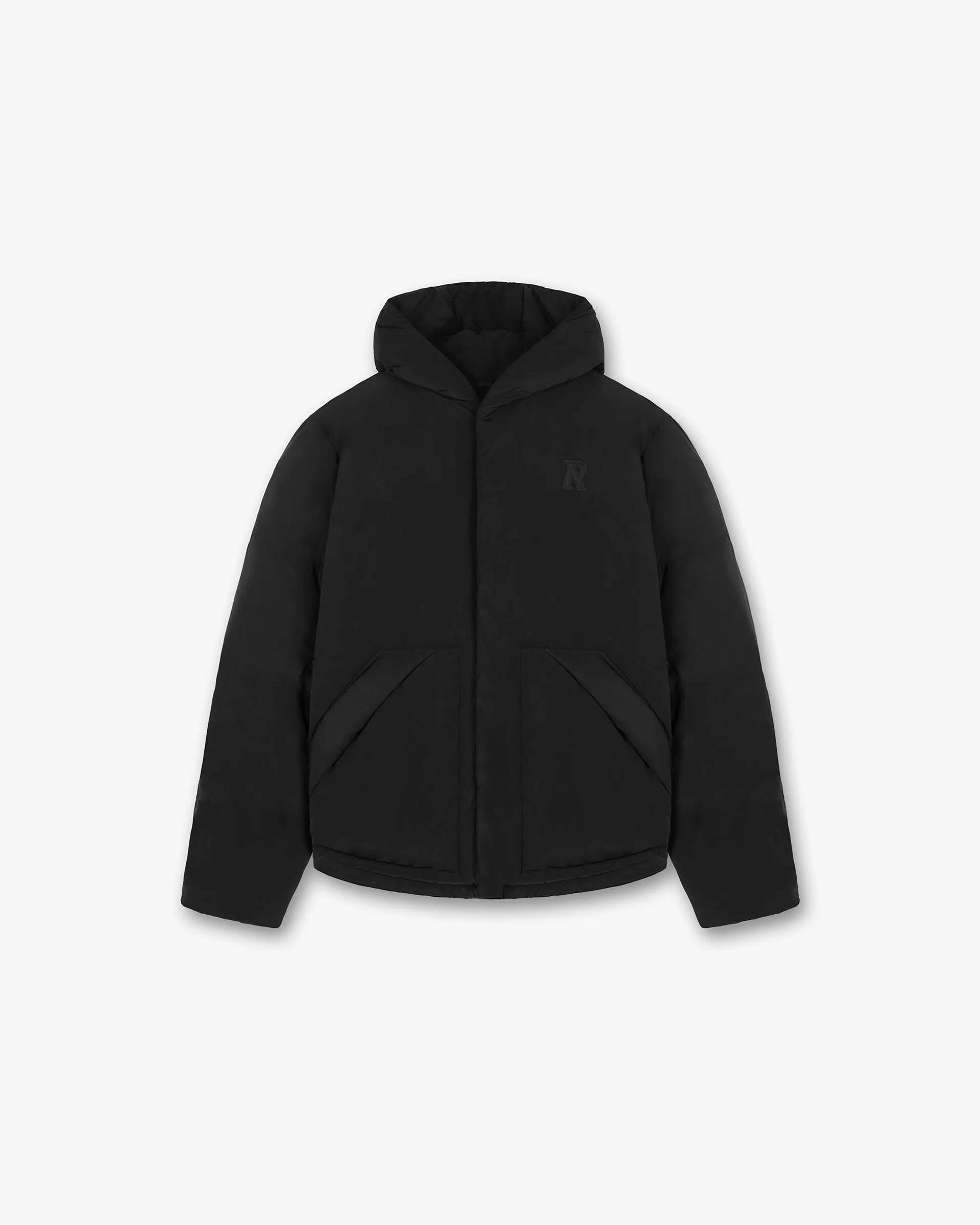 Hooded Puffer Jacket - Jet Black