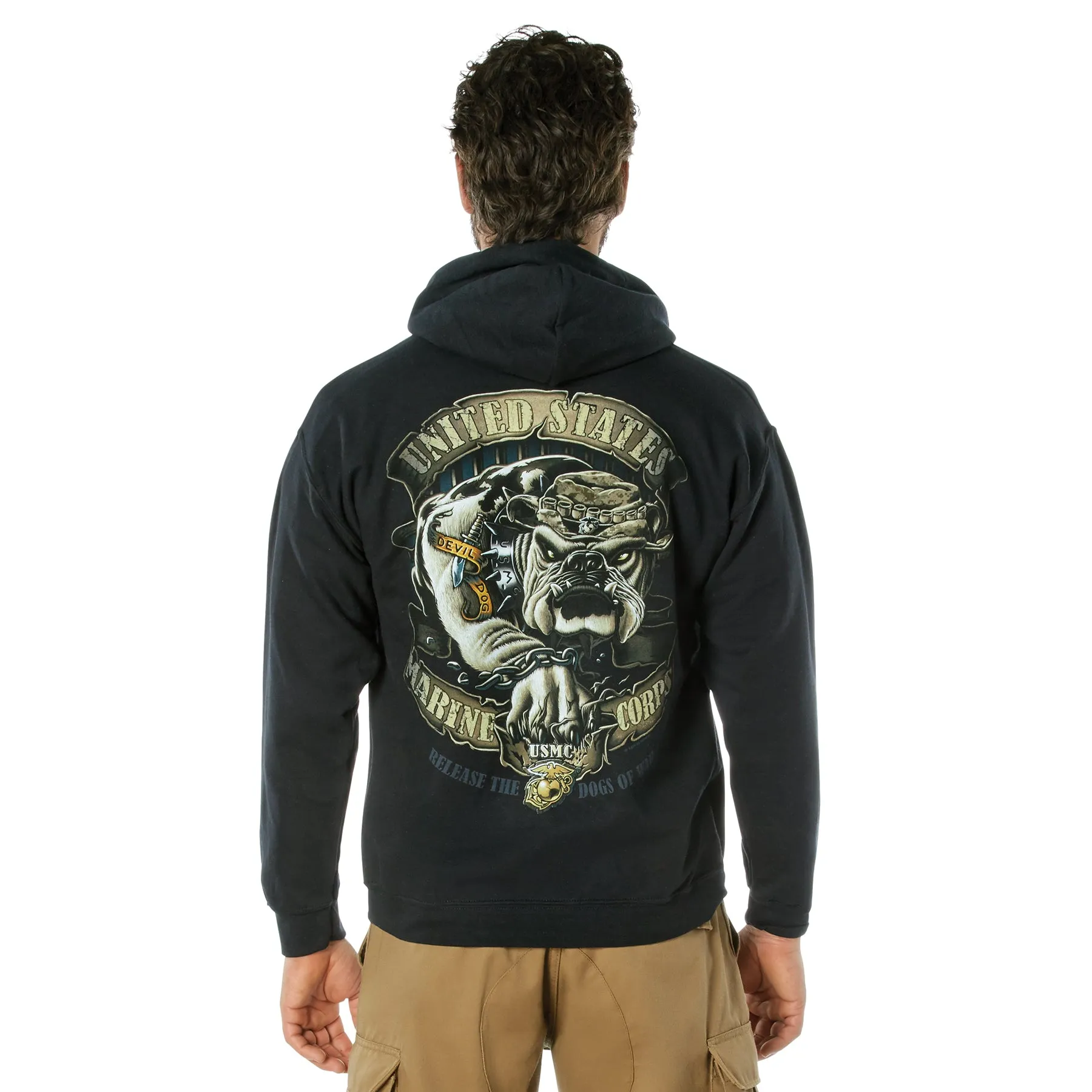 Hoodie: Marine Corps Bulldog, Black Hoodie