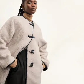 Katari Coat - Sherpa Knit :: Travertine