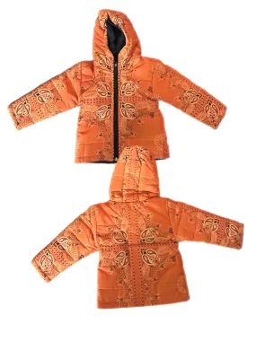 Kids orange bandana puffer