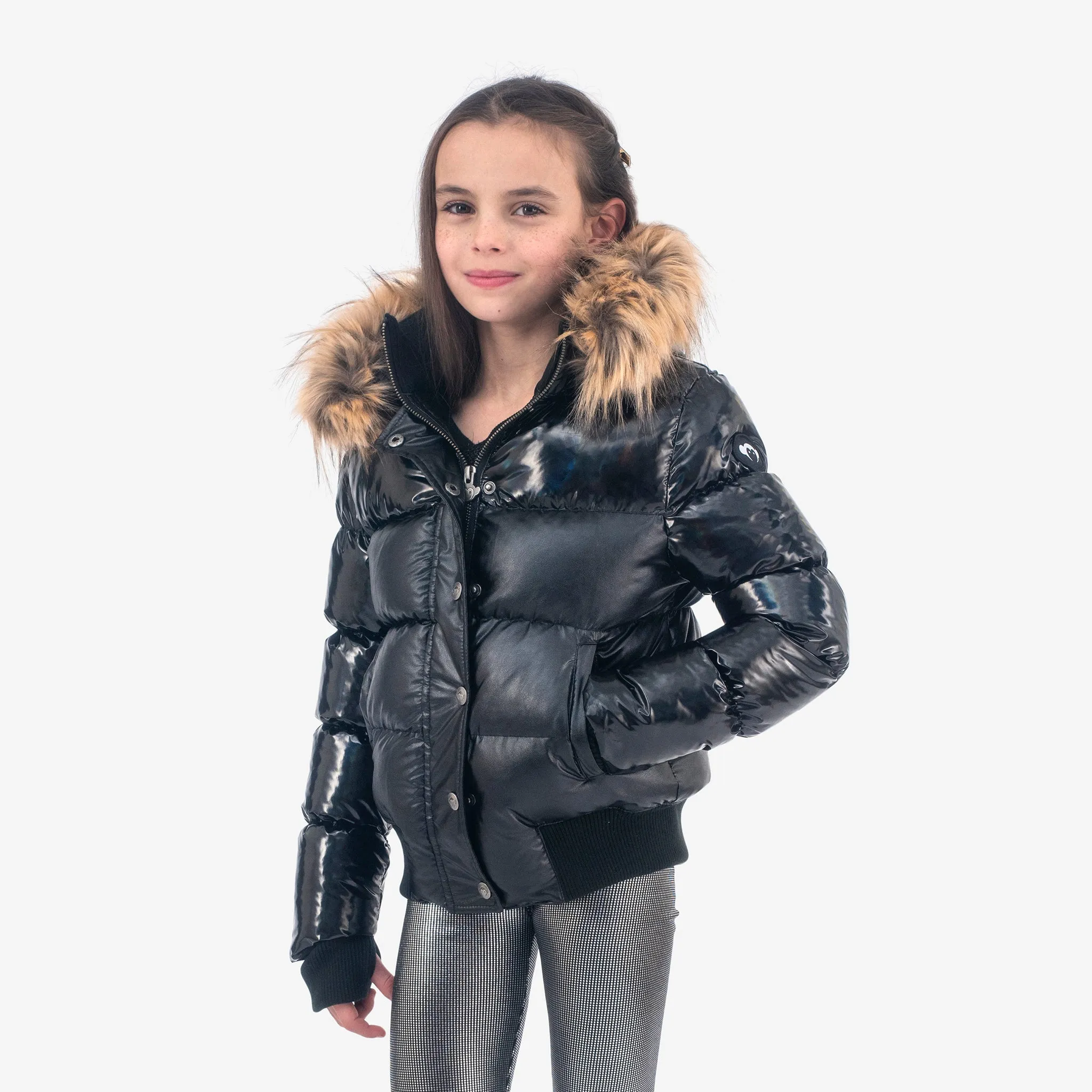 Kyla Puffer Coat | Black Mix