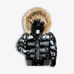 Kyla Puffer Coat | Black Mix