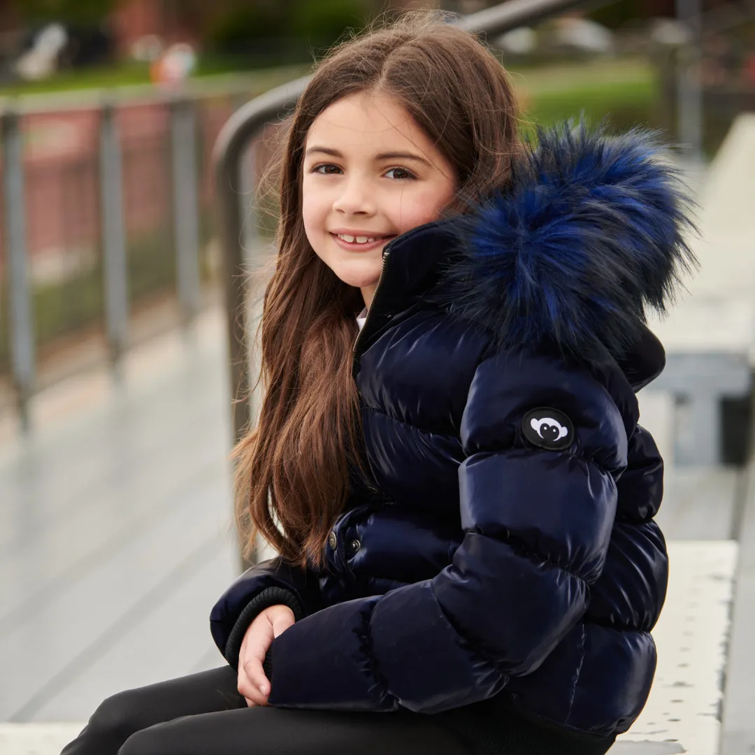 Kyla Puffer Coat | Navy Shine