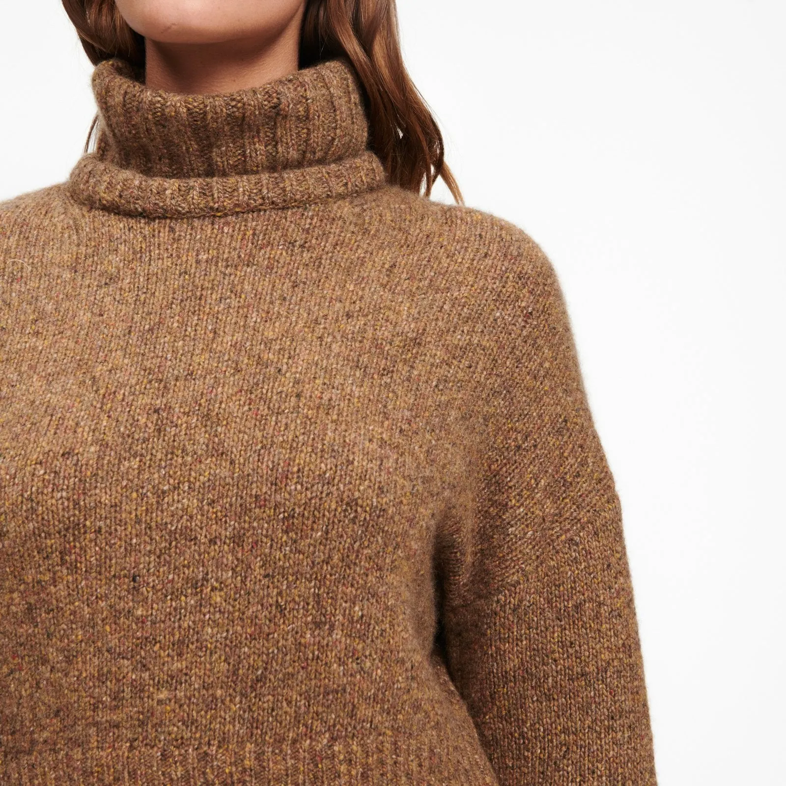 Marled Cashmere Turtleneck Sweater