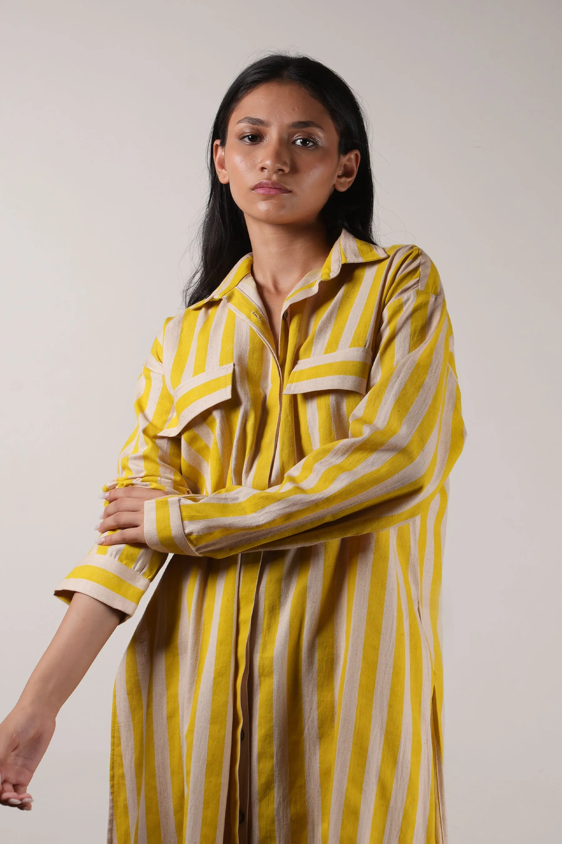 Mati Yellow Striped Tunic Set (2 PCS)