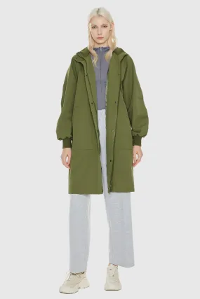 Mid-Length Hooded Belted Trench Coat