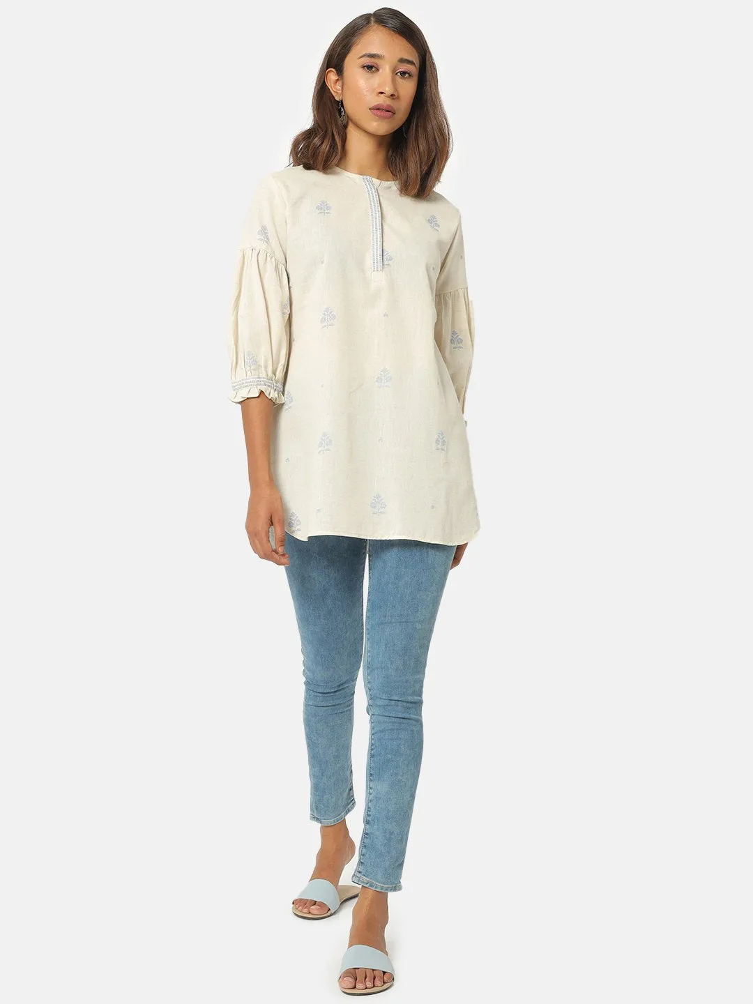 OFF-WHITE PRINTED TUNIC