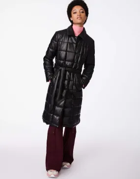 Sure! Heres an optimized title for the e-commerce product:

Womens Long Belted Vegan Puffer Coat - Stylish, Warm, and Eco-Friendly Winter Jacket