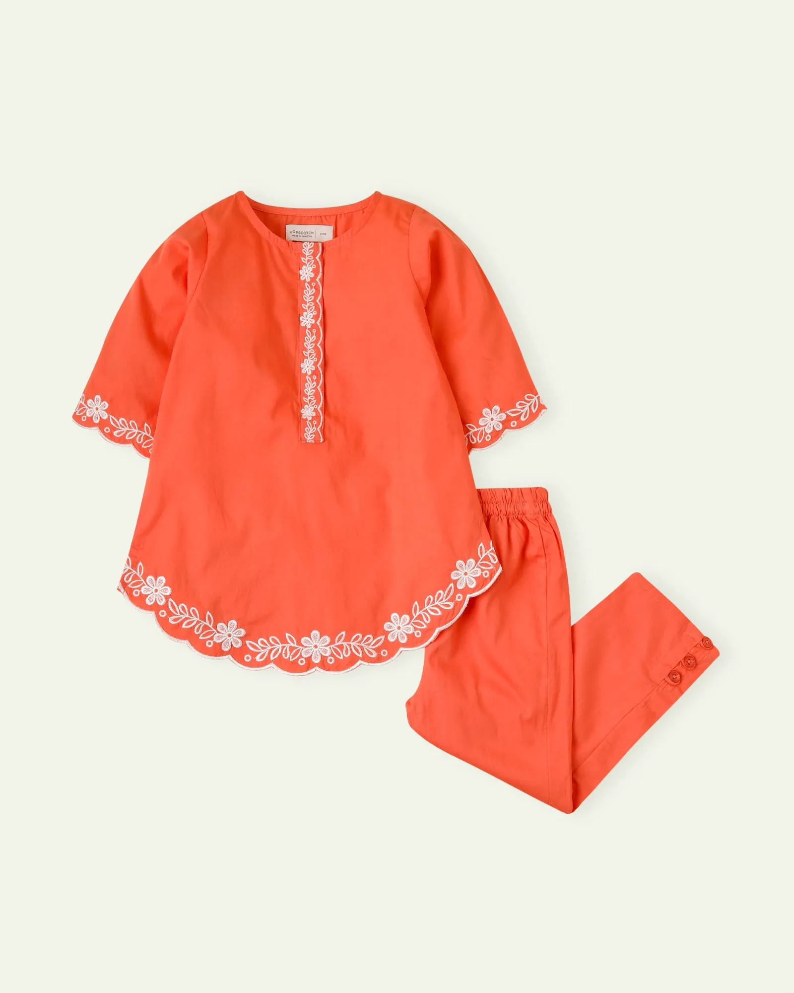 Orange Fusion Tunic Set