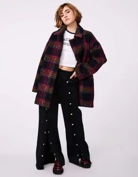 PLAID PAIRINGS WOOL COAT