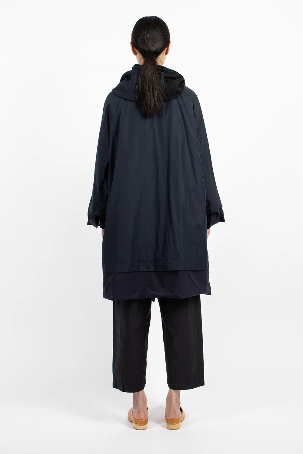 Navy Blue Poppy Reversible Luxury Coat