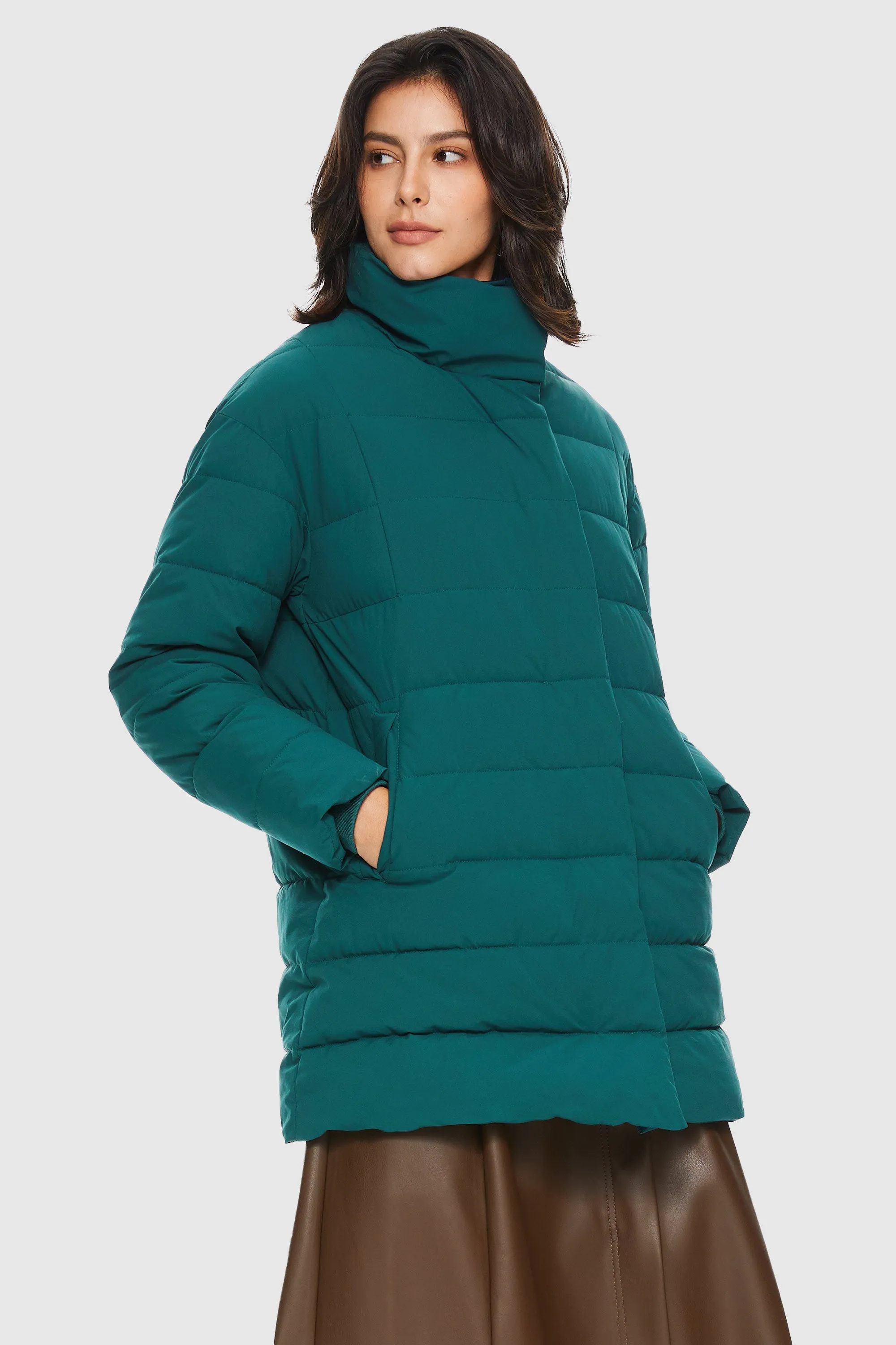 Quilted Mid-Length Coat