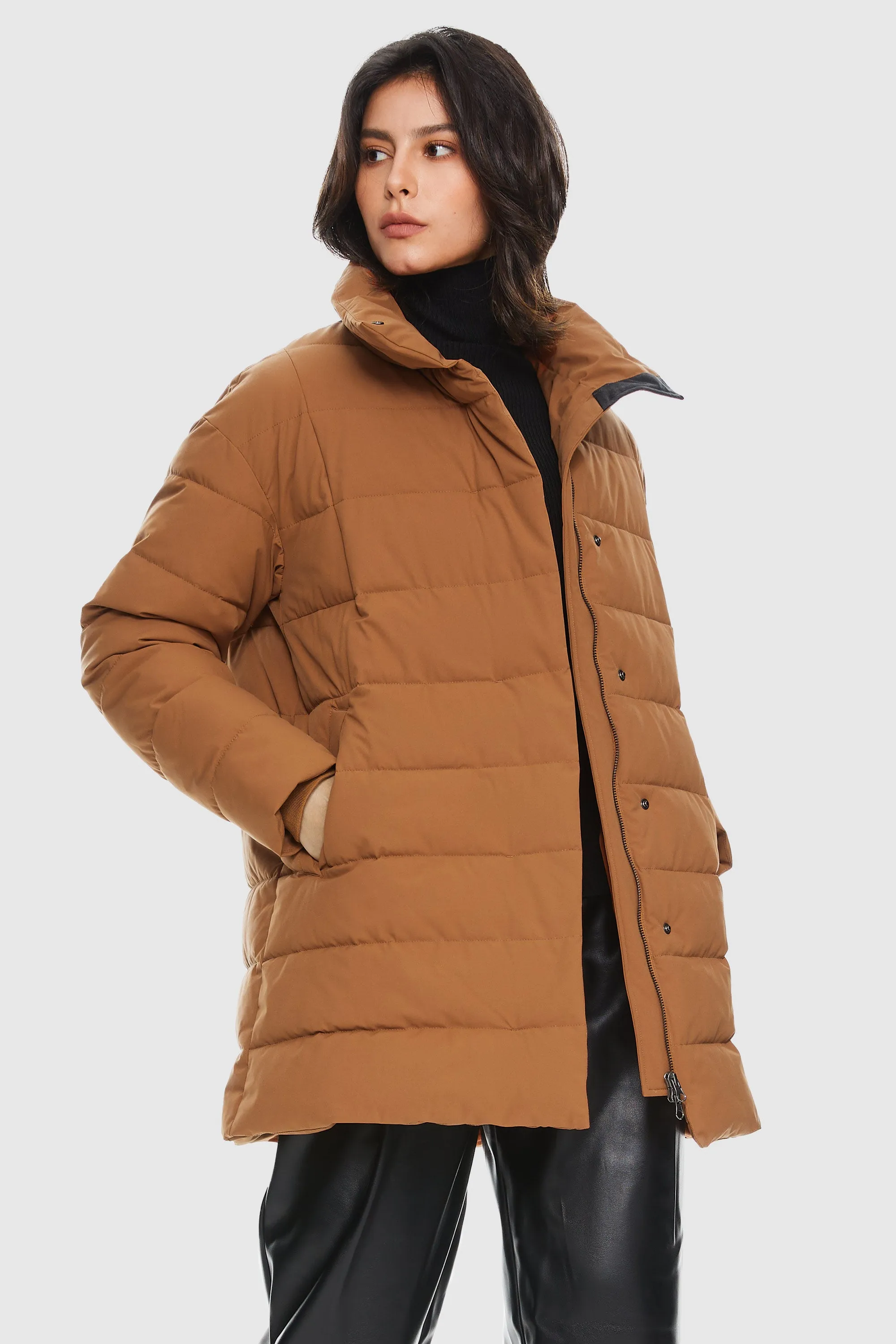 Quilted Mid-Length Coat