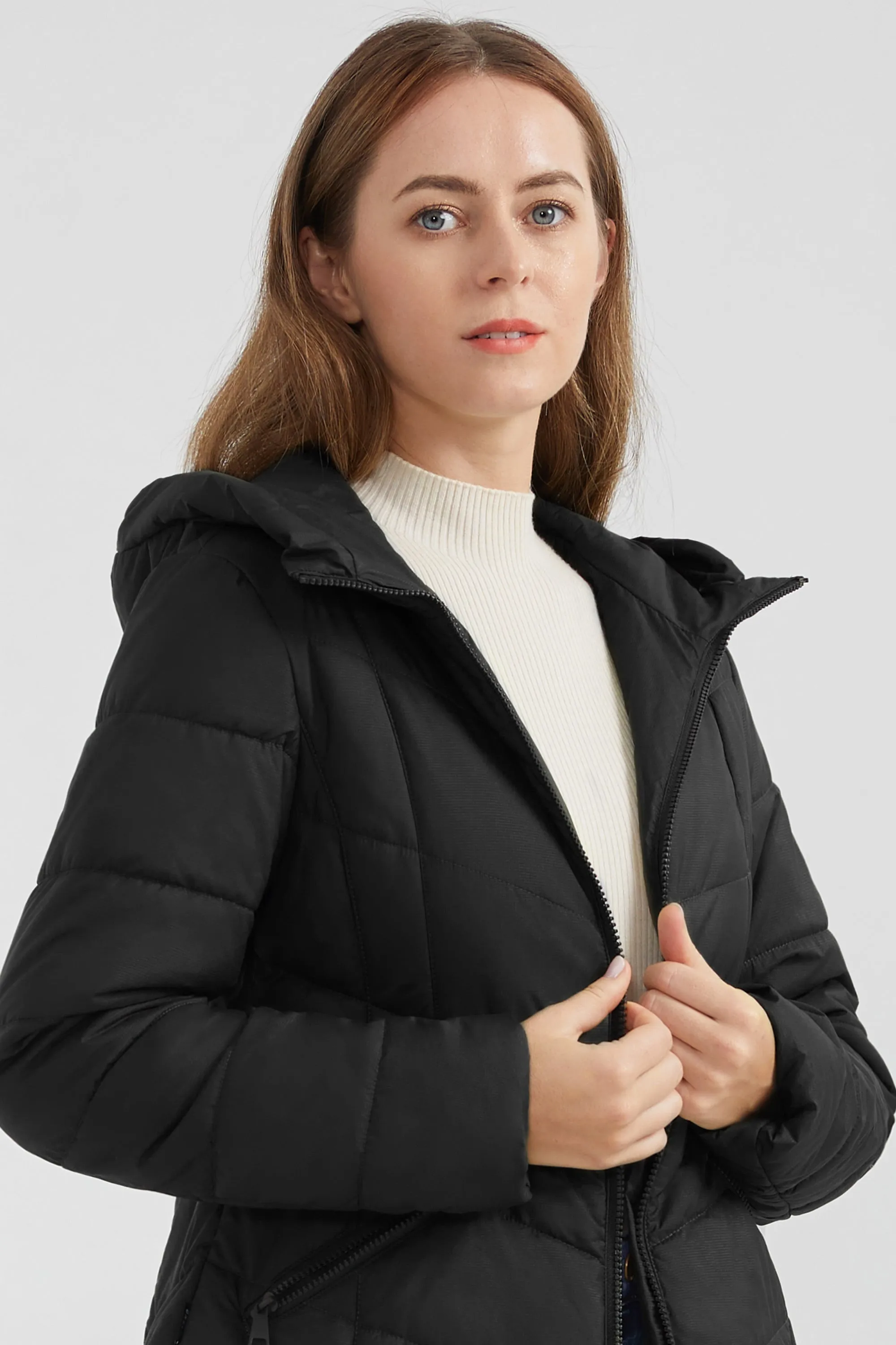 Quilted Puffer Jacket with Hood