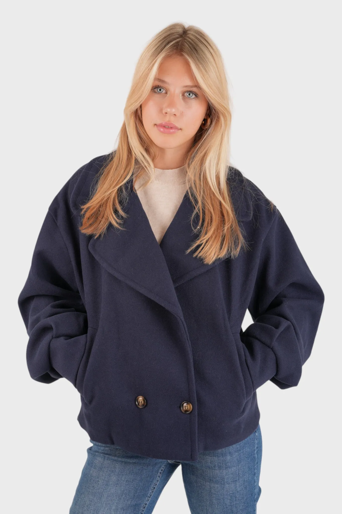 "Fall" coat navy