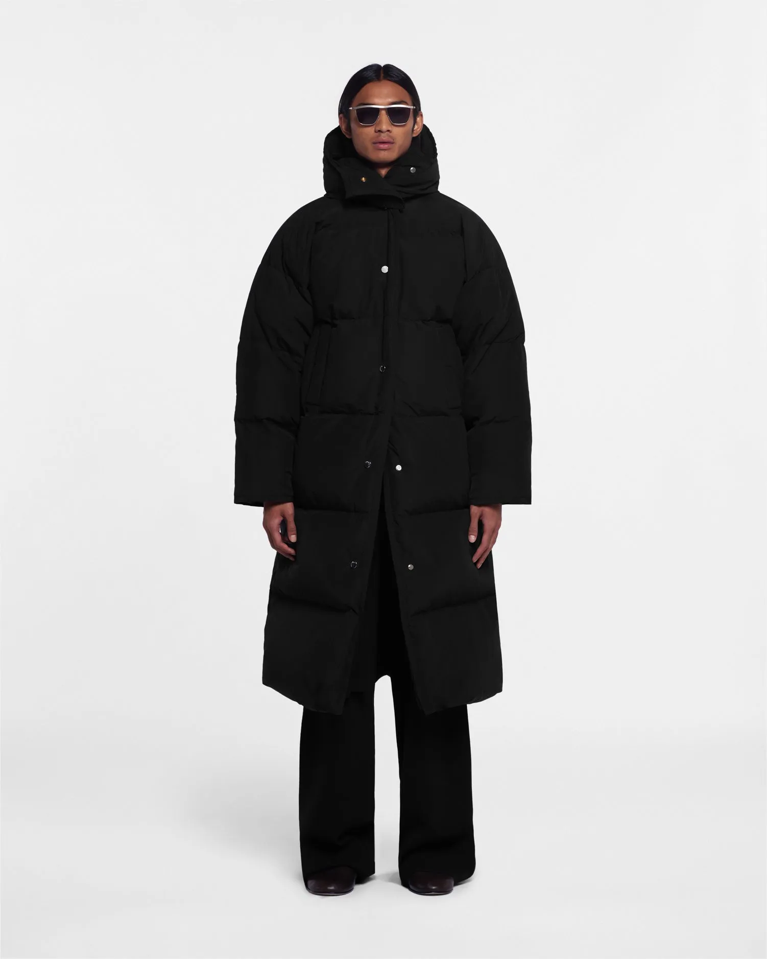 Riva - Tech Poplin Puffer Coat - Off Black