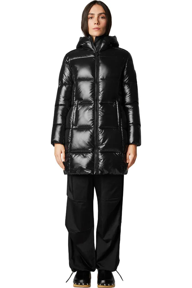 Save The Duck Ines Hooded Puffer Coat in Black