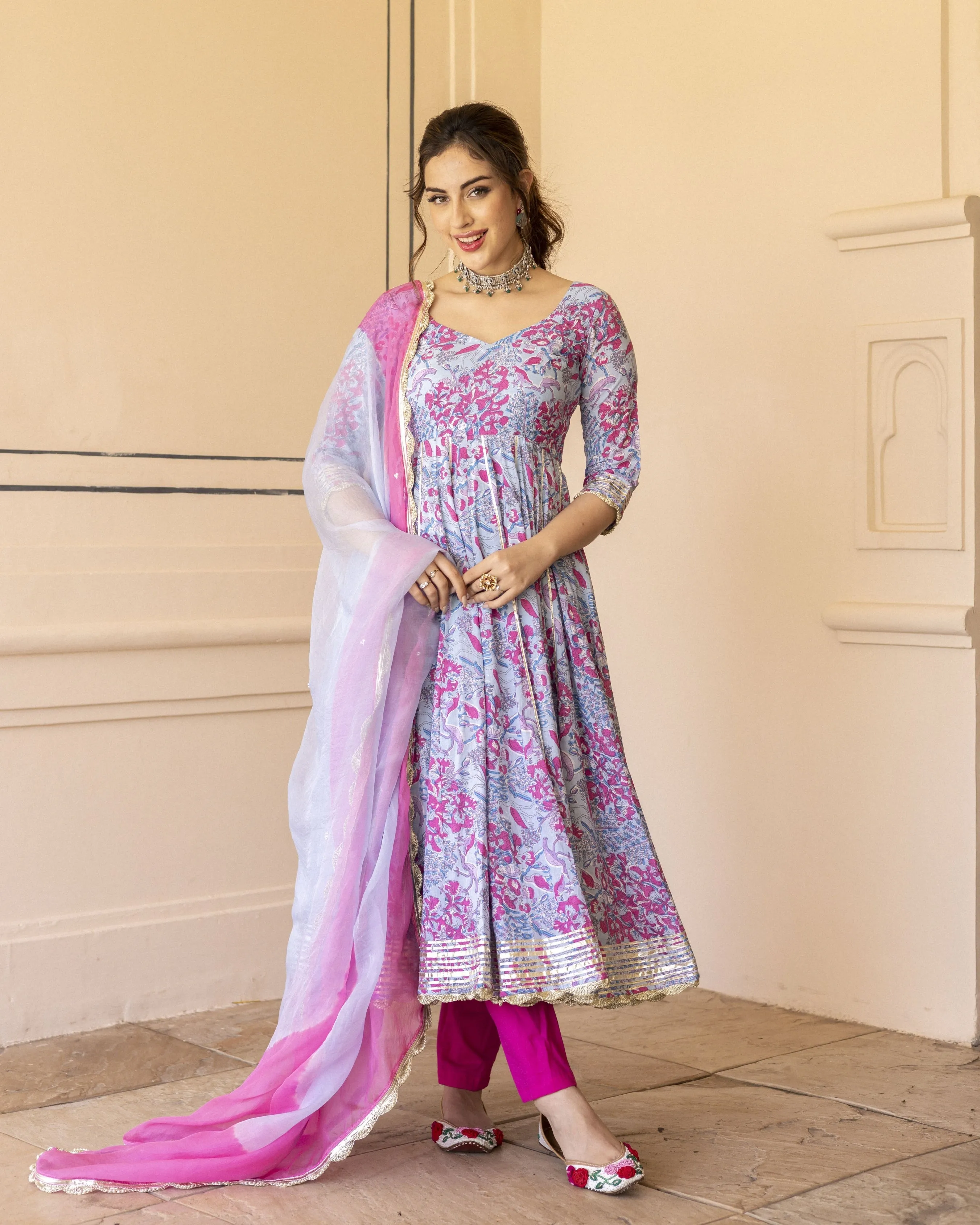 Siria Cotton Anarkali Suit Set